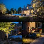 SUNVIE LED Low Voltage Landscape Lighting 12V Landscape Lighting Kit with Connectors, Low Voltage Pathway Lights with Spotlights Aluminum Pathway Lights Wired Waterproof for Patio Yard Garden, 12 Pack