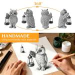 KARTOOSH Solar Garden Statue Owl, Outdoor Decor Resin Owl Light Statues for Yard, Patio, Lawn, Porch, Balcony Ornament, Garden Gift for Women Mom Grandma