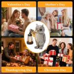 KARTOOSH Solar Garden Statue Owl, Outdoor Decor Resin Owl Light Statues for Yard, Patio, Lawn, Porch, Balcony Ornament, Garden Gift for Women Mom Grandma