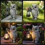 KARTOOSH Solar Garden Statue Owl, Outdoor Decor Resin Owl Light Statues for Yard, Patio, Lawn, Porch, Balcony Ornament, Garden Gift for Women Mom Grandma