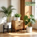 Areutxbis 10/9/8 Inch Large Plant Pots with Drainage Holes and Trays, 3 Pack Modern Minimalist Cylinder Planters for Monstera, Snake Plant, Indoor Outdoor (Matte White)