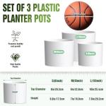 Areutxbis 10/9/8 Inch Large Plant Pots with Drainage Holes and Trays, 3 Pack Modern Minimalist Cylinder Planters for Monstera, Snake Plant, Indoor Outdoor (Matte White)