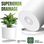 Areutxbis 10/9/8 Inch Large Plant Pots with Drainage Holes and Trays, 3 Pack Modern Minimalist Cylinder Planters for Monstera, Snake Plant, Indoor Outdoor (Matte White)