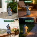 VMANYFIRE 10 Inch Solar Cat Garden Statue with Butterfly LED Light - Unique Gifts for Mom Women Grandma, Sculpture Outdoor Decor for Patio, Porch, Yard, Lawn, Balcony