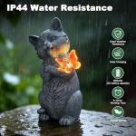 VMANYFIRE 10 Inch Solar Cat Garden Statue with Butterfly LED Light - Unique Gifts for Mom Women Grandma, Sculpture Outdoor Decor for Patio, Porch, Yard, Lawn, Balcony