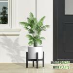 Areutxbis 10/9/8 Inch Large Plant Pots with Drainage Holes and Trays, 3 Pack Modern Minimalist Cylinder Planters for Monstera, Snake Plant, Indoor Outdoor (Matte White)