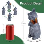 VMANYFIRE 10 Inch Solar Cat Garden Statue with Butterfly LED Light - Unique Gifts for Mom Women Grandma, Sculpture Outdoor Decor for Patio, Porch, Yard, Lawn, Balcony