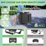 Suteck Oversized Zero Gravity Chair,33In XXL Outdoor Recliner Chair w/Removable Cushion&Headrest, Camping Lounge Chair w/Upgraded Lock&Footrest, Reclining Patio Chairs for Indoor Outdoor,500LBS