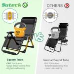 Suteck Oversized Zero Gravity Chair,33In XXL Outdoor Recliner Chair w/Removable Cushion&Headrest, Camping Lounge Chair w/Upgraded Lock&Footrest, Reclining Patio Chairs for Indoor Outdoor,500LBS