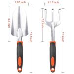 Garden Tool Set, 2 Pack Heavy Duty Gardening Tools Set Include Garden Shovel and Hand Rake Claw Tool with Ergonomic Handle, Small Gardening Hand Tools for Digging Weeding Planting Transplanting