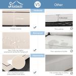 Shintenchi 7 Pieces Outdoor Patio Sectional Sofa Couch, Wicker Furniture Conversation Sets with Washable Cushions & Glass Coffee Table for Garden, Poolside, Backyard (Khaki)