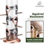 Kingsyard Metal Bird Feeders for Outdoors Hanging, Tube Bird Feeder with 6 Feeding Ports, 15 Inch, Chew-Proof & Weatherproof, Antique Copper