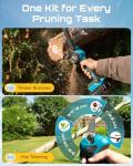 SEESII Mini Chainsaw & Electric Pruning Shears Combo, 6-inch Brushless Handheld Power Chain Saw, 1.2” Cutting Cordless Pruner for Tree Trimming, Tools Kit with 2x2000mAh Batteries, Fast Charger