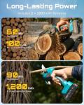 SEESII Mini Chainsaw & Electric Pruning Shears Combo, 6-inch Brushless Handheld Power Chain Saw, 1.2” Cutting Cordless Pruner for Tree Trimming, Tools Kit with 2x2000mAh Batteries, Fast Charger
