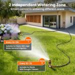 Giraffe Tools Garden Hose 5/8", Water Hose Heavy Duty, Flexible, Lightweight Hybrid Hose with Swivel Handle, with Watering Timer Nozzle and Yard Sprinkler, 100ft Male to Female Fittings, Burst 600 PSI