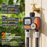 Giraffe Tools Garden Hose 5/8", Water Hose Heavy Duty, Flexible, Lightweight Hybrid Hose with Swivel Handle, with Watering Timer Nozzle and Yard Sprinkler, 100ft Male to Female Fittings, Burst 600 PSI