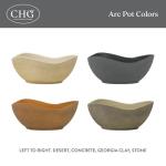 Classic Home and Garden Arc Unique Planter Bowl w/Drain Plug - UV Resistant Shallow Planter - Modern Plant Pot for Herbs (12” Concrete)