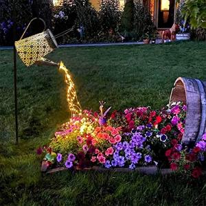 VOOKRY Solar Watering Can Lights, Large Retro Metal Hanging Solar Lights Outdoor Waterproof, Gifts for Women Mom Grandma Mother's Day, Outside Yard Garden Porch Lawn Patio Decoration, Warm White