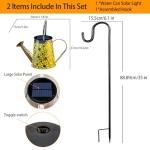 VOOKRY Solar Watering Can Lights, Large Retro Metal Hanging Solar Lights Outdoor Waterproof, Gifts for Women Mom Grandma Mother's Day, Outside Yard Garden Porch Lawn Patio Decoration, Warm White