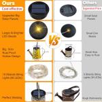 VOOKRY Solar Watering Can Lights, Large Retro Metal Hanging Solar Lights Outdoor Waterproof, Gifts for Women Mom Grandma Mother's Day, Outside Yard Garden Porch Lawn Patio Decoration, Warm White