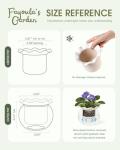 Fayoula 6 Inch African Violet Pots Maintenance, Glass Self-Watering Planter for Indoor Plants - Ideal Flower Pot for Thriving Indoor Gardens, Pots Only (Version 2)
