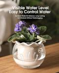 Fayoula 6 Inch African Violet Pots Maintenance, Glass Self-Watering Planter for Indoor Plants - Ideal Flower Pot for Thriving Indoor Gardens, Pots Only (Version 2)