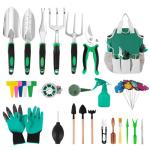 Garden Tool Set, Including 9 Succulent Tool Sets, 6 Large Heavy-Duty Aluminum Gardening Tools, with Gardening Tool Kit, Gloves, Watering Can, Fixing Line and Color Label，is Your Best Helper
