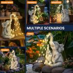 GIGALUMI Solar Garden Outdoor Statues for Women, Mom, Grandma. Elephant Figurine Housewarming and Birthday Gifts Outdoor Statue Light Decor Ornament for Backyard, Patio, Balcony, Lawn, Pond