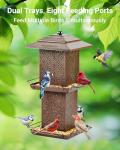 HouseSapp Bird Feeders for Outdoors Hanging - 6lb Large Capacity Metal Double Tier Bird Feeder,Chew-Proof, Weather and Water Resistant Wild Bird Feeders, Outside and Garden Decoration