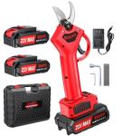 Electric Pruning Shears, Upgraded 1.4'' Cutting Diameter Powerful Brushless Motor Cordless Pruning Shears with 2PCS Rechargeable Batteries for Gardening Tree Branch