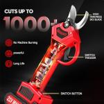 Electric Pruning Shears, Upgraded 1.4'' Cutting Diameter Powerful Brushless Motor Cordless Pruning Shears with 2PCS Rechargeable Batteries for Gardening Tree Branch