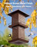 HouseSapp Bird Feeders for Outdoors Hanging - 6lb Large Capacity Metal Double Tier Bird Feeder,Chew-Proof, Weather and Water Resistant Wild Bird Feeders, Outside and Garden Decoration