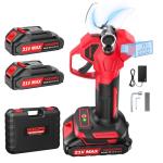 Electric Pruning Shears, Upgraded 2.1" Cutting Garden Shears with LCD Display, Brushless Motor Cordless Power Pruner with 2.0 Ah*2 Batteries for Garden Tree Pruner Branch