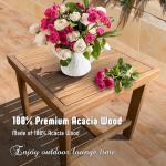 Werph 3 Piece Outdoor Patio Furniture Set, Wooden Conversation Patio Set with Padded Cushion Chairs and Coffee Table, Acacia Wood Lounge Conversation Set for Porch Balcony Deck Backyard