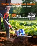 Cordless Tiller Cultivator for Gardening, 360 RPM Electric Garden Rototiller with 48 Steel Tines, 9 Inch Tilling Width & 7 Inch Depth, 21V Battery Powered Small Tiller for Soil/Cultivating/Lawn/Garden
