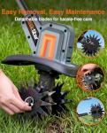 Cordless Tiller Cultivator for Gardening, 360 RPM Electric Garden Rototiller with 48 Steel Tines, 9 Inch Tilling Width & 7 Inch Depth, 21V Battery Powered Small Tiller for Soil/Cultivating/Lawn/Garden