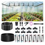 Drip Irrigation Kit for Garden, Automatic Plant Watering System with Quick Connect Fittings, Water Saving Irrigation Tubing Hose and Accessories for Yard, Greenhouse, Lawn & Raised Bed (60FT)