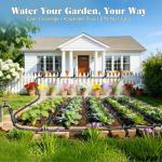 Drip Irrigation Kit for Garden, Automatic Plant Watering System with Quick Connect Fittings, Water Saving Irrigation Tubing Hose and Accessories for Yard, Greenhouse, Lawn & Raised Bed (60FT)