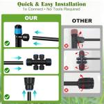 Drip Irrigation Kit for Garden, Automatic Plant Watering System with Quick Connect Fittings, Water Saving Irrigation Tubing Hose and Accessories for Yard, Greenhouse, Lawn & Raised Bed (60FT)