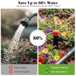 Drip Irrigation Kit for Garden, Automatic Plant Watering System with Quick Connect Fittings, Water Saving Irrigation Tubing Hose and Accessories for Yard, Greenhouse, Lawn & Raised Bed (60FT)