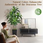 6FT Artificial Dracaena Tree, Fake Tree Indoor with Black Tall Planter,Tall Artificial Plants Indoor,Artificial Silk Tree for Home Office Decor (Black)