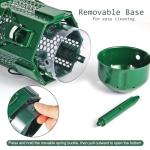 Squirrel Proof Bird Feeders with Removable Base, Metal Wild Bird Feeder for Outdoors Hanging, 6 Weight-Activated Ports Perches, 3LB Seed Capacity(Green)