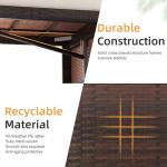 Shintenchi 3-Piece Outdoor Patio Furniture Sets, Wicker Patio Conversation Sets, All Weather Wicker Rattan Patio Seating Sofas with Glass Coffee Table and Cushion, Beige