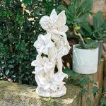Ovewios Angel Garden Statue Outdoor, Solar Powered Resin Garden Sculptures Fairy Angel Statues Waterproof LED Lights Yard Art Decorations for Outside Patio Lawn Ornament Gardening Gifts