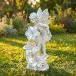 Ovewios Angel Garden Statue Outdoor, Solar Powered Resin Garden Sculptures Fairy Angel Statues Waterproof LED Lights Yard Art Decorations for Outside Patio Lawn Ornament Gardening Gifts