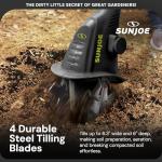 Sun Joe Corded Electric Garden Cultivator with Steel Blades, 6.3-Inch Wide Path, 2.5-Amp Motor - Heavy-Duty Cultivating Machine for Soil Prep, Lawn & Garden Maintenance, TJ599E