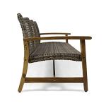 Christopher Knight Home Marcia Outdoor Wood Sofa, Wicker, 75.50 x 31.00 x 31.50, Gray, Natural Stained Finish