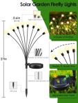 2026 Upgraded Solar Lights Outdoor, 8 Pack Solar Garden Lights with 2 Modes, Firefly Lights Outdoor Waterproof, Sway by Wind, Twinkle Firefly Light for Yard Patio Path Garden Decoration (Warm White)