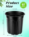 LWWTBS 1 Gallon Plastic Plant Nursery Pot/Pots 65pcs Seedlings Flower Plant Container Seed Starting Pots Flexible Thickened Soft Plastic Garden Seedling Pot with Holes