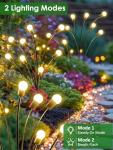 2026 Upgraded Solar Lights Outdoor, 8 Pack Solar Garden Lights with 2 Modes, Firefly Lights Outdoor Waterproof, Sway by Wind, Twinkle Firefly Light for Yard Patio Path Garden Decoration (Warm White)